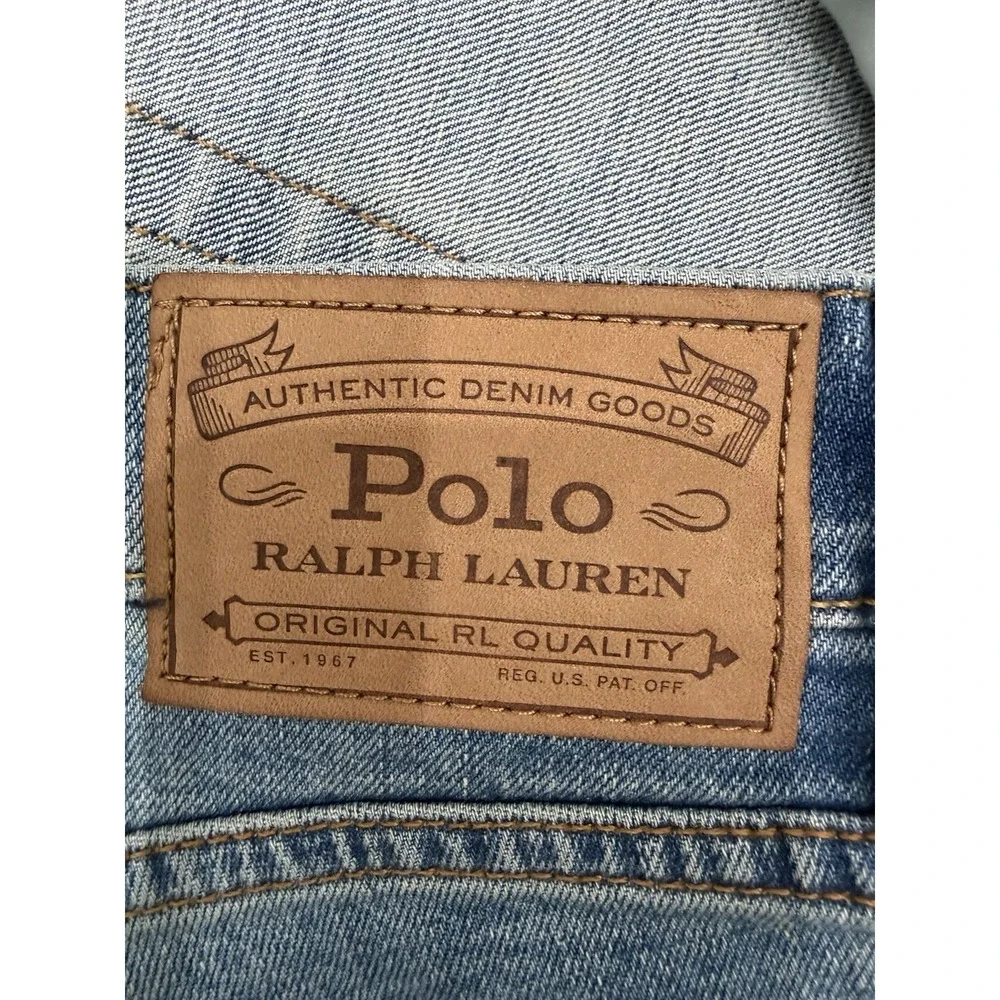 Polo Ralph Lauren Men's Varick Slim Straight Jeans 38x30 Light Blue Stretch NWT